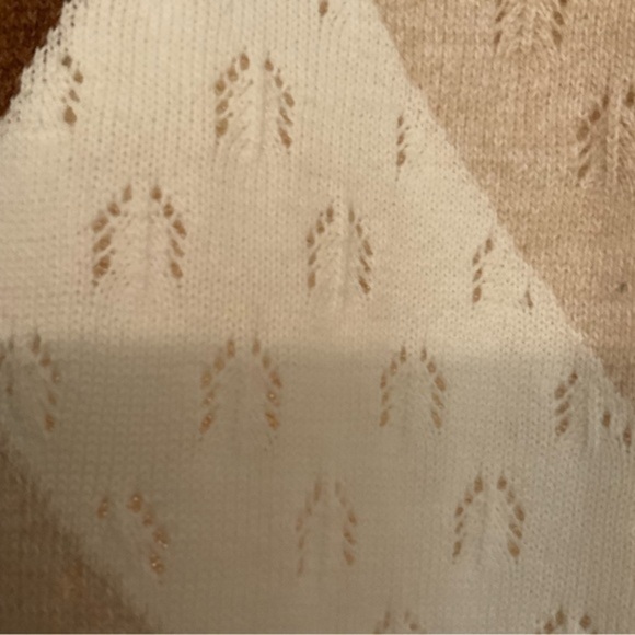 Alfred Dunner Color block LS Sweater Lightweight MP beiges choc brown dk teal - Picture 9 of 12